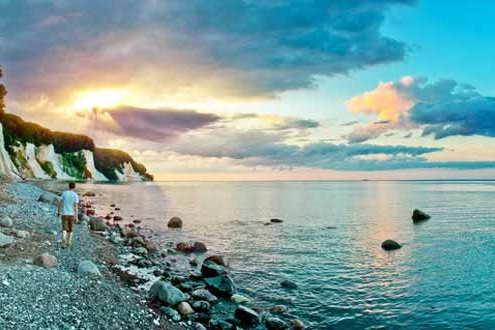 Rügen im Sonnenuntergang an den Kreisefelsen