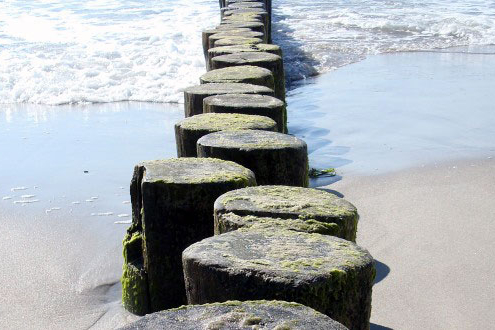 Buhnen am Ostseestrand im Wellnessurlaub